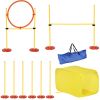PawHut 4-Piece Dog Agility Training Set Portable Equipment with Weave Pole Jumping Ring High Jump Tunnel Yellow
