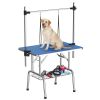 36 Inch Foldable Dog Grooming Table for Home with Adjustable Arm, Noose, Non-Slip Surface, and Storage Mesh Tray