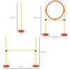 PawHut Dog Agility Training Equipment Set with Adjustable Weave Poles Jumping Ring High Jump Portable 3PCs