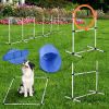 Pawhut 5 Piece Outdoor Dog Agility Training Equipment Set with Jumping Ring Hurdle Bar Tunnel Pet Fitness