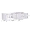 PawHut Wooden Whelping Box for Dogs, Adjustable Entrance, Large Puppy Playpen, 81" x 39" x 20", White